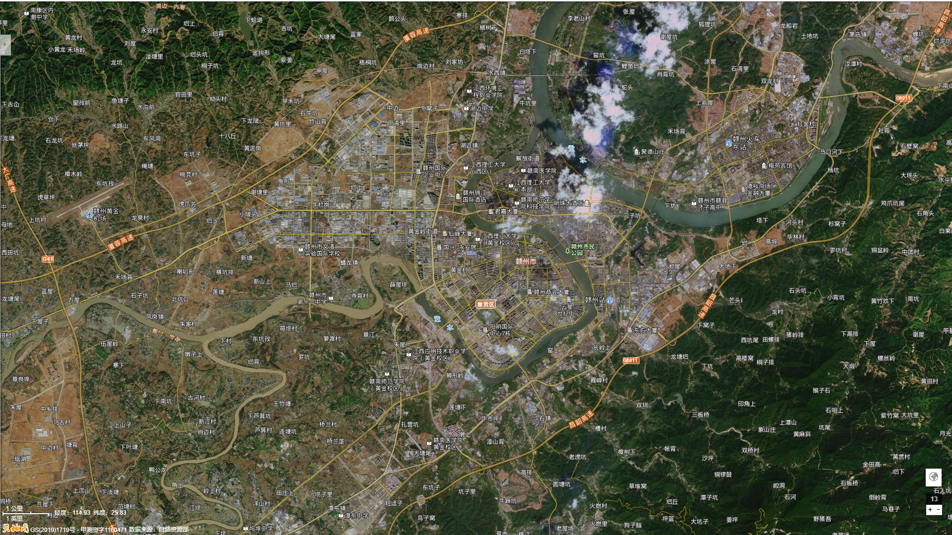 赣州市城区地图